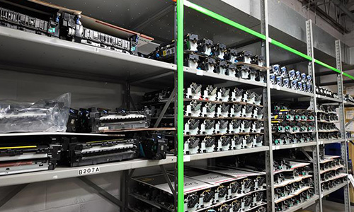 Storage racks inside the Item, Inc. warehouse